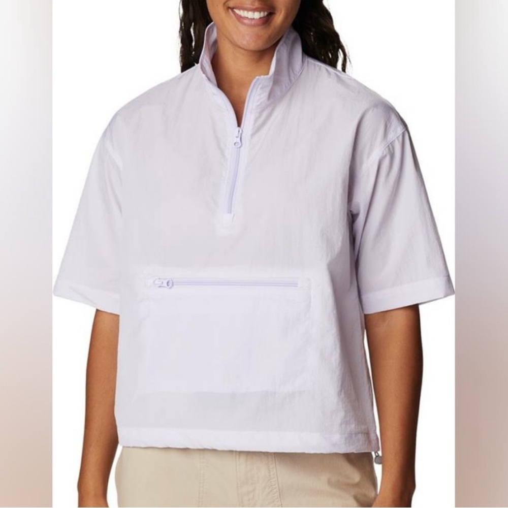 NWT • Columbia • Boundless Trek 1/2 Zip Short Sleeve Pullover • Size XL/TG • 💜 •